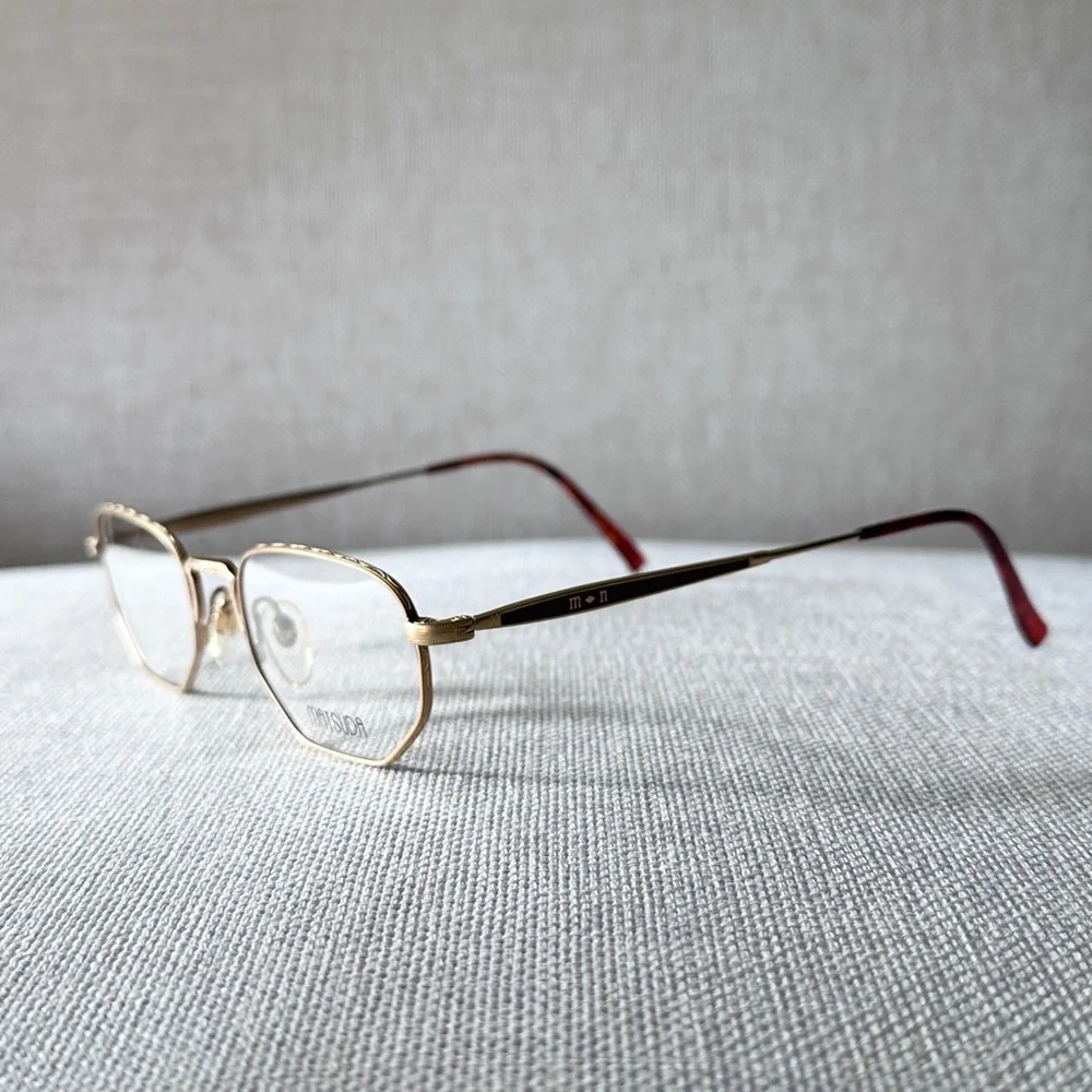 Matsuda Nicole M2866 Geometric Titanium 23K Gold Plated Eyeglass Frames - Picture 4 of 15